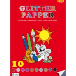 Glitterpapper A4 – 10 ark