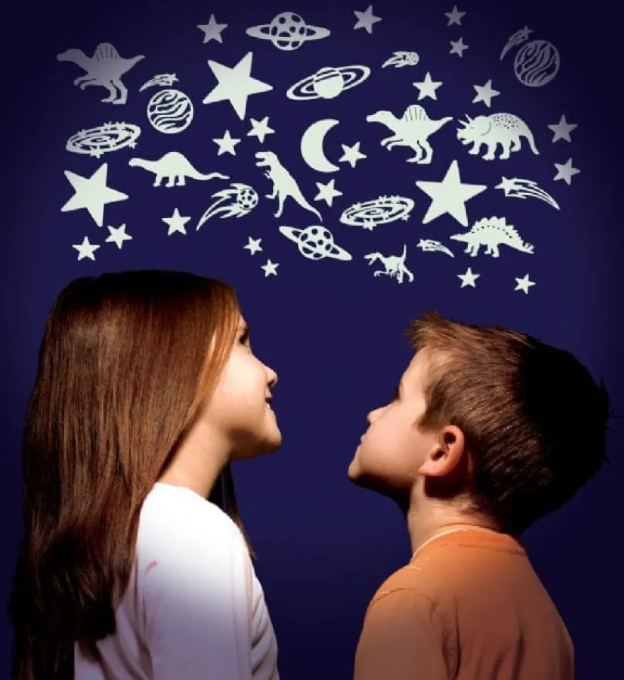 Glow - Dinosaurier + stjärnor, 12 delar