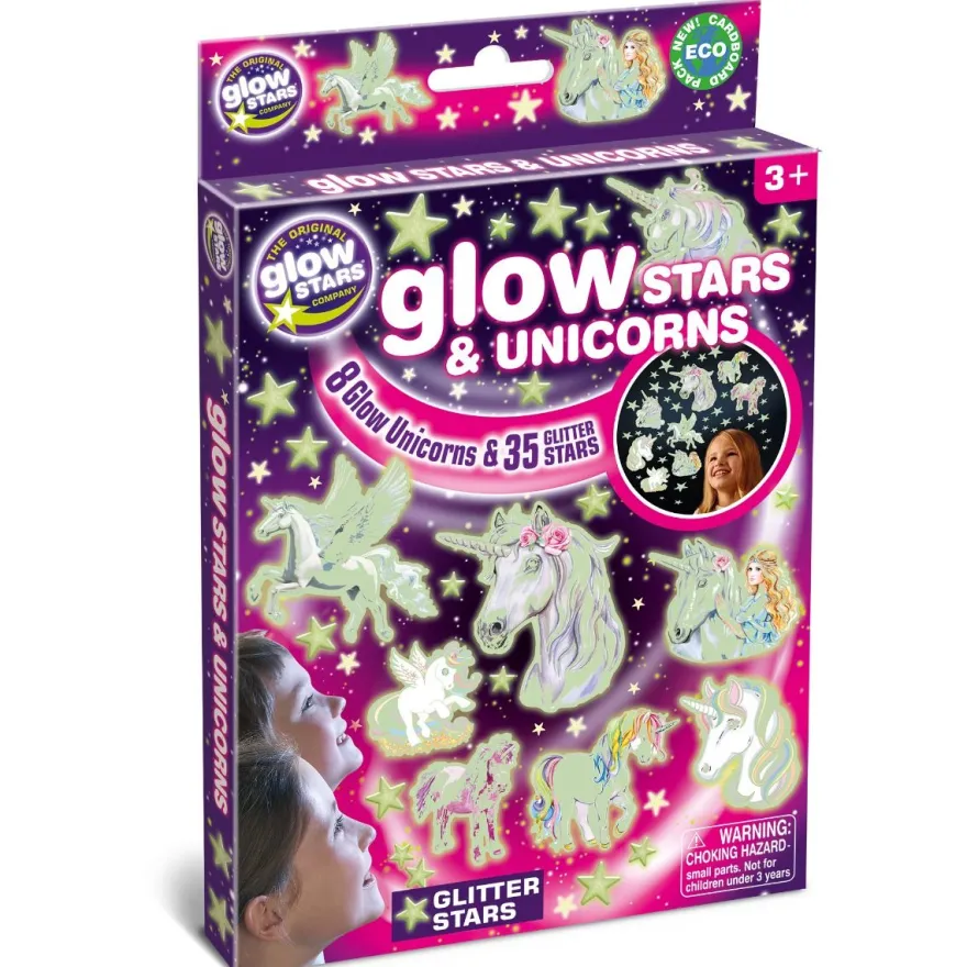 Glow - Enhörningar + stjärnor, 4 delar