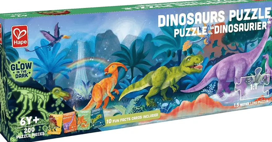 Golvpussel med 200 bitar - Dinosaurier