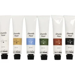 Gouachefärg 20 ml – Natur, 6 st.