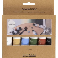 Gouachefärg 20 ml – Natur, 6 st.
