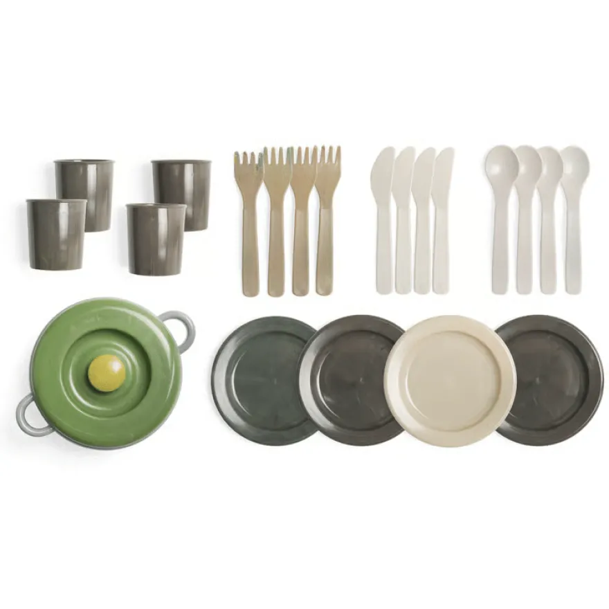 Green Bean - Matservis med 22 delar (blandade)