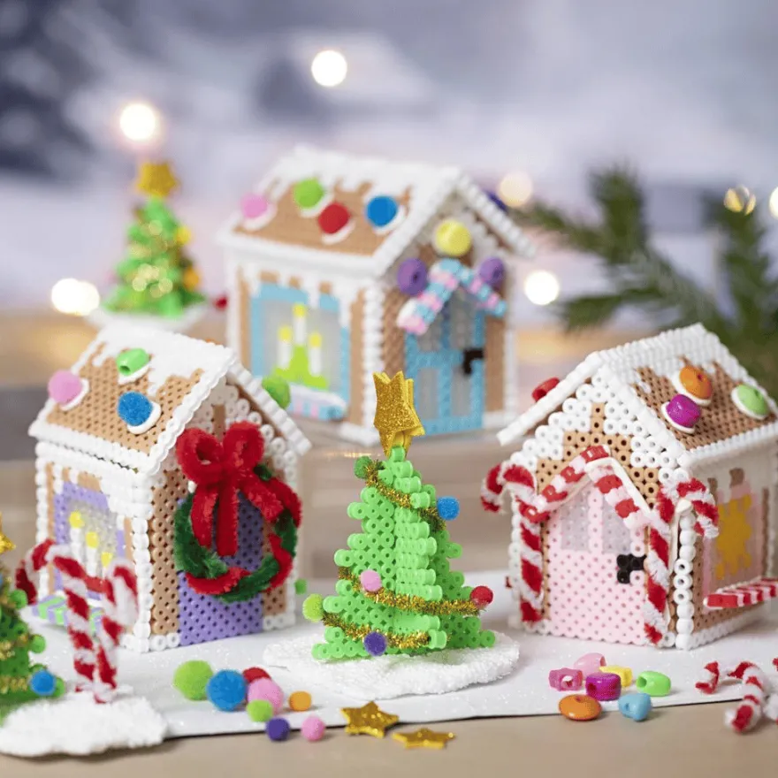 Gör pepparkakshus av pärlplattor