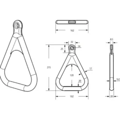 Gymnastikringar av plast – Antracit (svart rep)