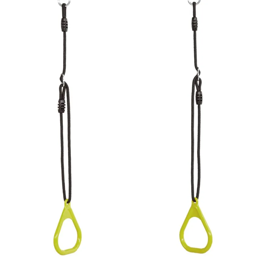 Gymnastikringar av plast – Lime (svart rep)