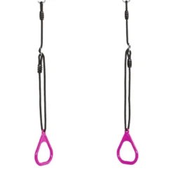Gymnastikringar av plast – Rosa (svart rep)