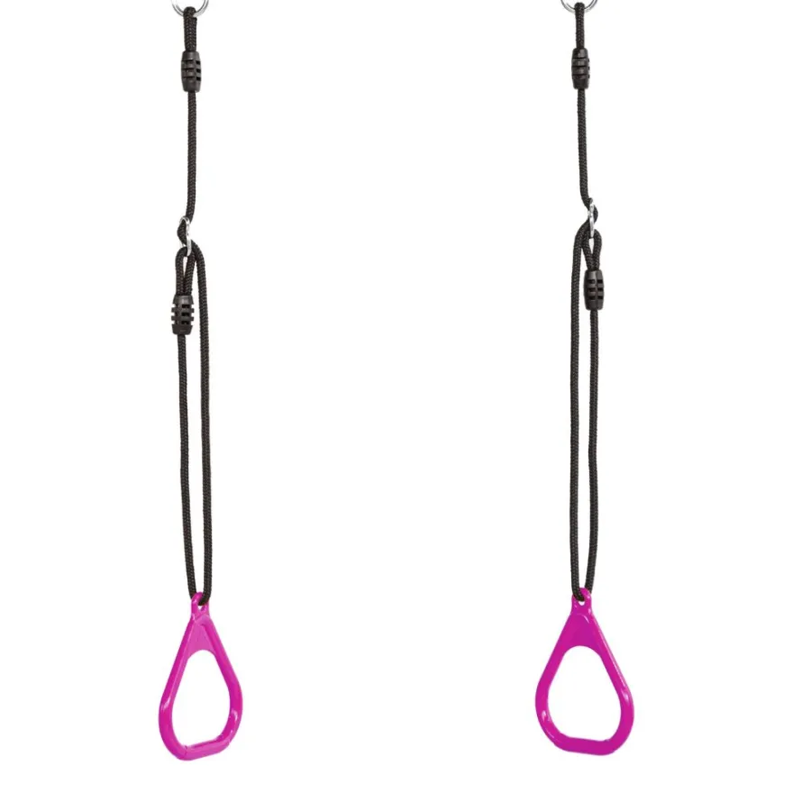 Gymnastikringar av plast – Rosa (svart rep)