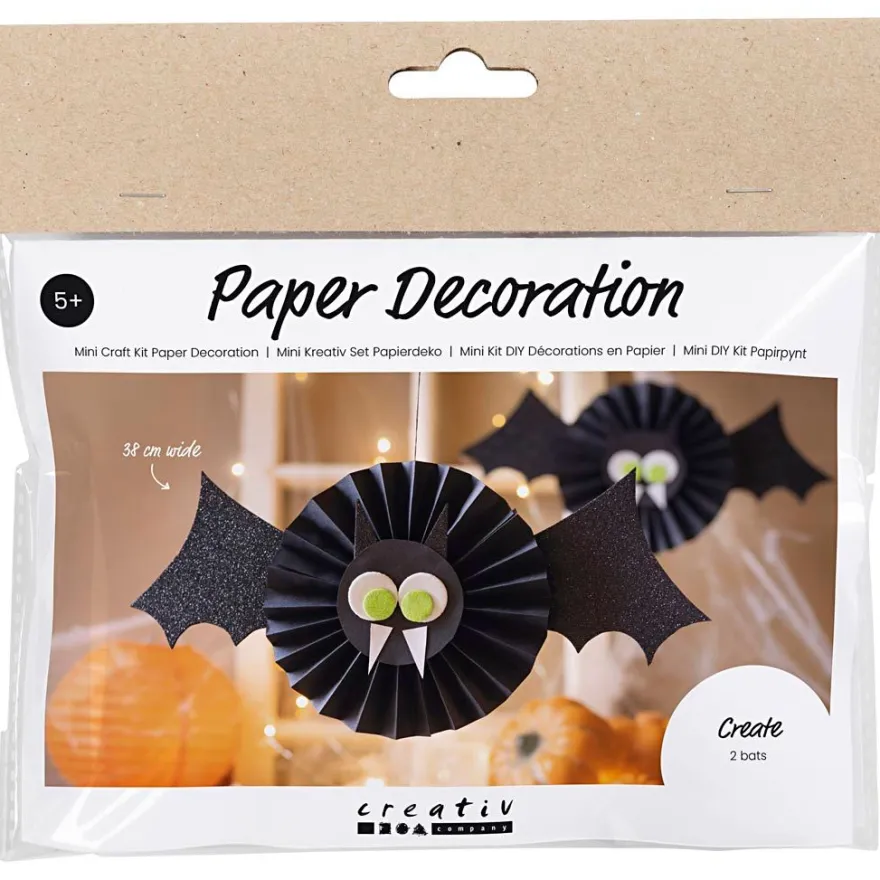 Halloween-påse - Pappersfladdermus, 2 st.