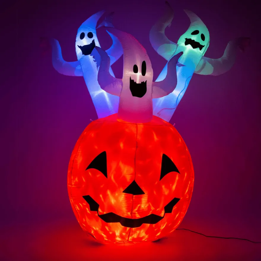 Halloween-pumpa med ljus, 180 cm