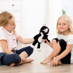 Hand- & Fingerdocka - Kattmamma med kattungar
