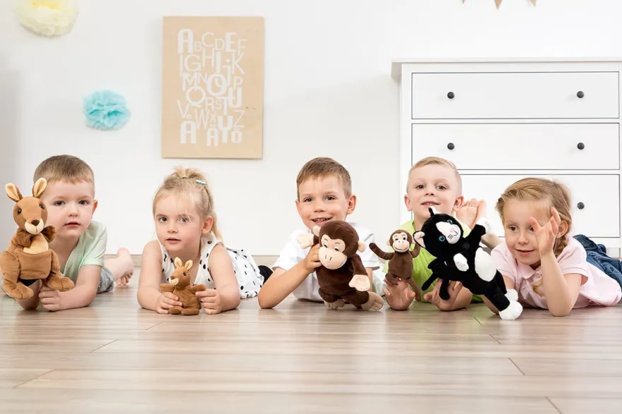 Hand- & Fingerdocka - Kängurumamma med ungar