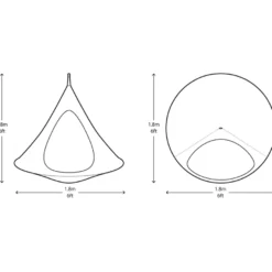 Hängkoja Ø180 cm – Khaki