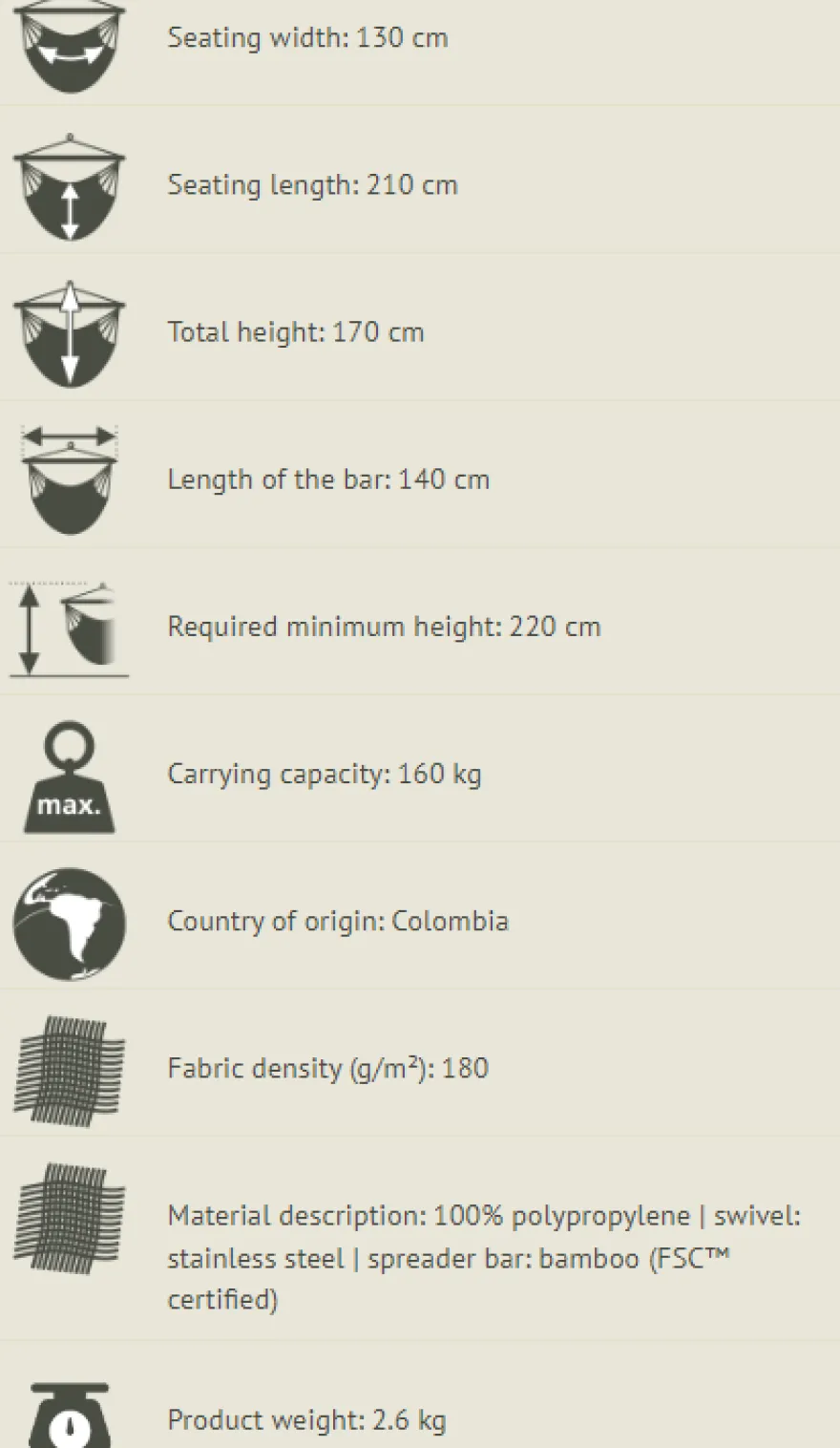 Hängstol kingsize outdoor - Lime