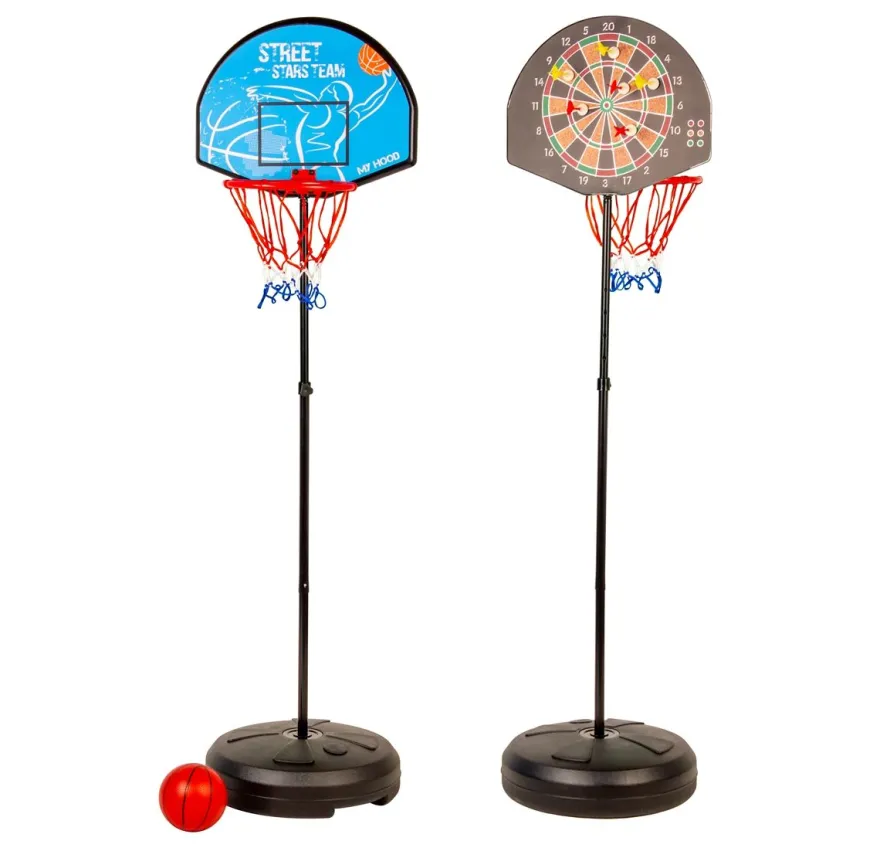 2-i-1 basketkorg och dartskiva