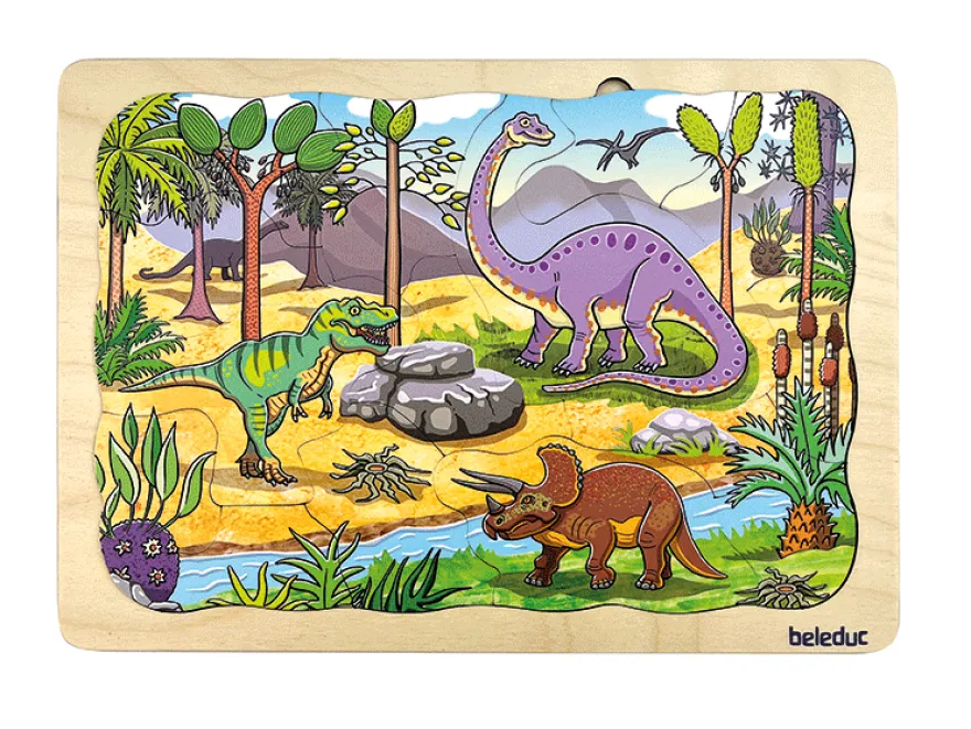 4-i-1 pussel med 45 bitar - Dinosaurier
