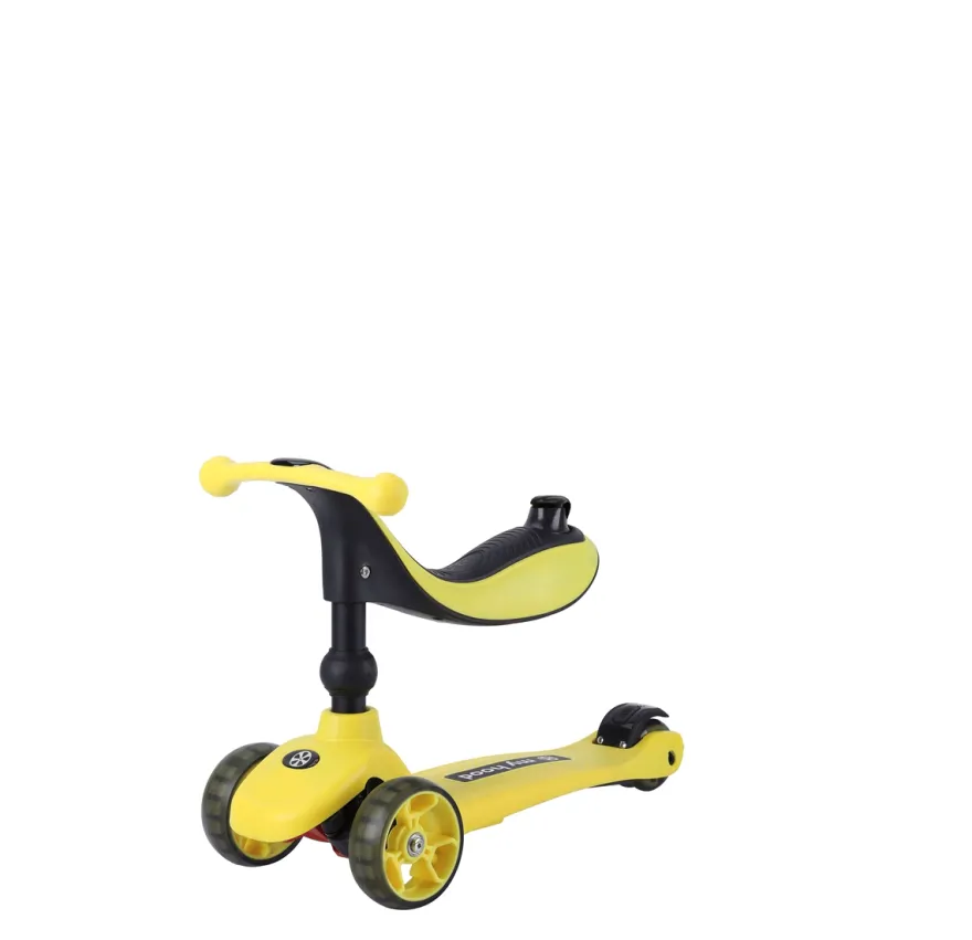 2-i-1 Sparkcykel / Springcykel - Kick'n'Ride, Gul