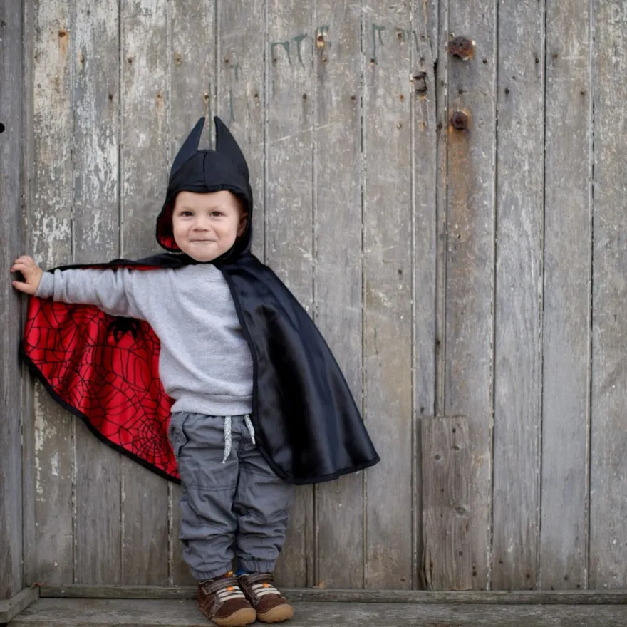 2-i-1 Spiderman/Batman-cape - Flera storlekar