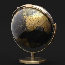 Jordglob 20 cm - Svart/Guld