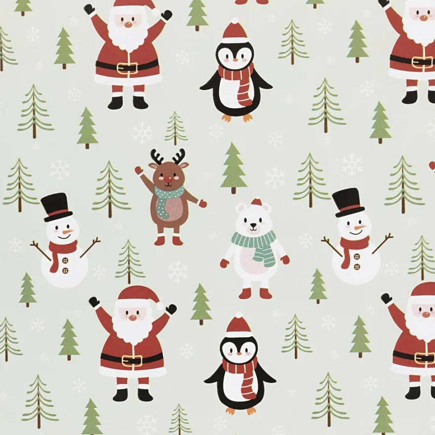 Julklappspapper 50 cm x 5 m – Julvänner