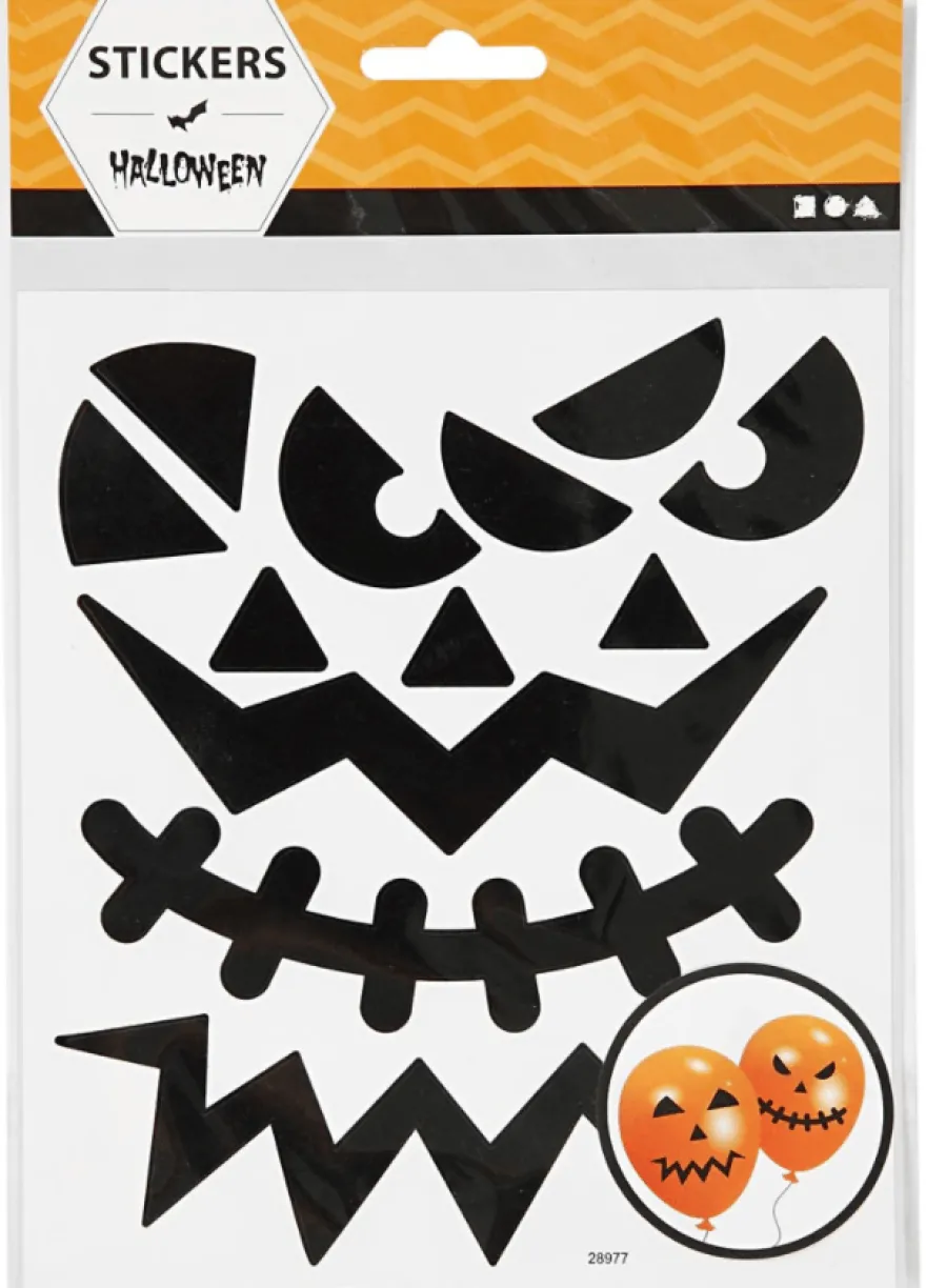 Klistermärken - Halloweenansikten, 1 ark