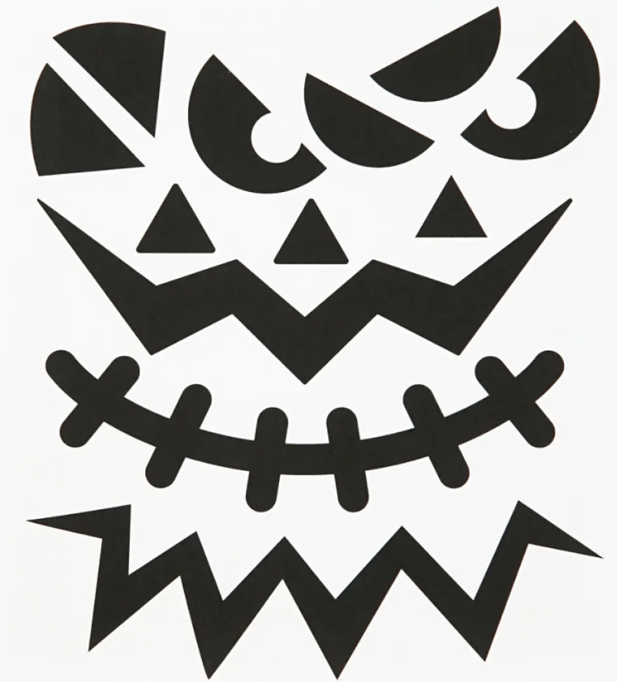Klistermärken - Halloweenansikten, 1 ark