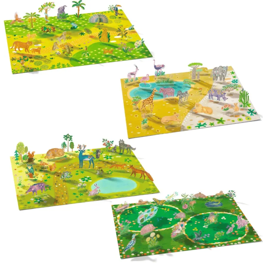 Klistermärkeslek 3D – Djur