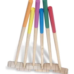 Krocketspil med 6 klubbor - L: 80 cm