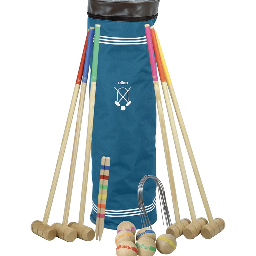 Krocketspil med 6 klubbor - L: 80 cm
