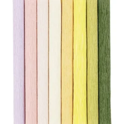 Kräppapper med stretch - Pastell, 8 ark