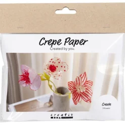 Kräppapper mini - Blommor med färgmagi, 3 st.