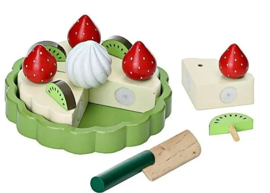 Leksaksmat - Bakelse med jordgubb och kiwi