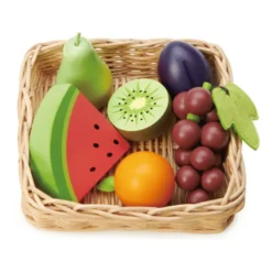 Leksaksmat - Korg med frukt, 6 delar