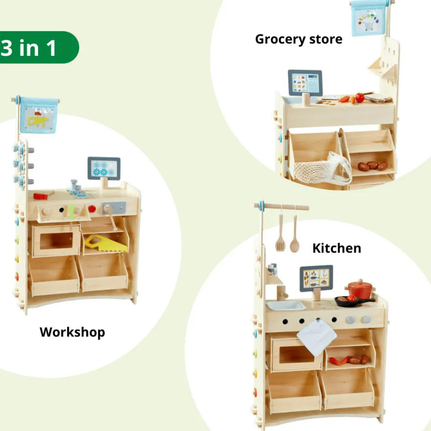Lekstation 3-i-1 - Kök, butik & verkstad