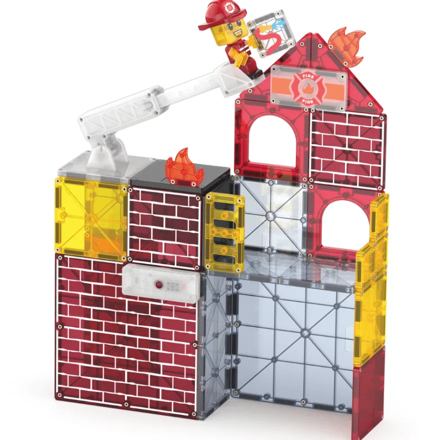 Magna-Tiles | Brandstation med ljud & ljus, 50 st.