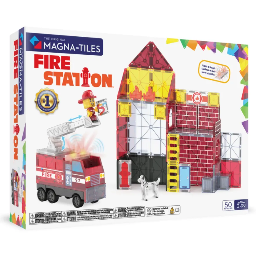 Magna-Tiles | Brandstation med ljud & ljus, 50 st.