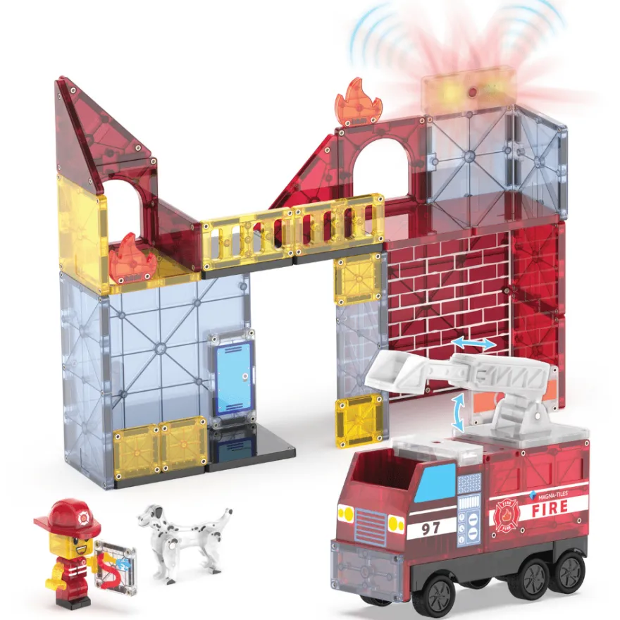 Magna-Tiles | Brandstation med ljud & ljus, 50 st.