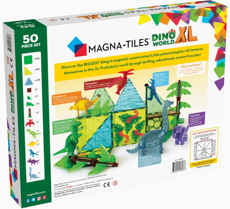 Magna-Tiles | Dino World XL, 50 st.