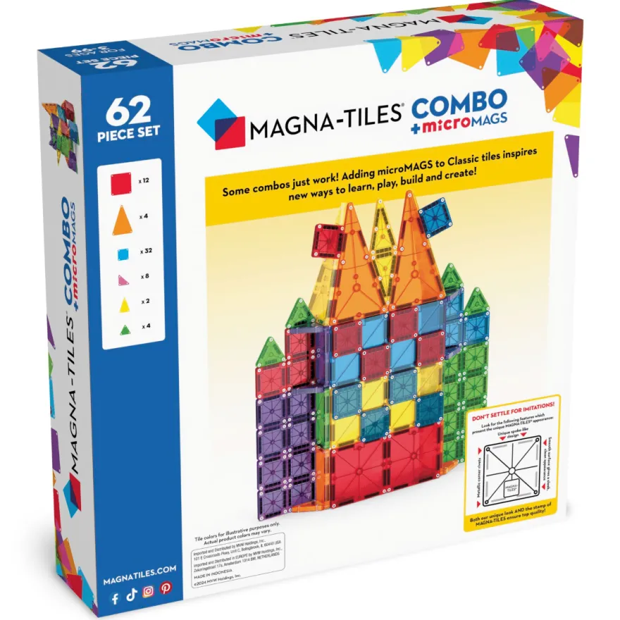 Magna-Tiles | microMAGS Kombi, 62 st.