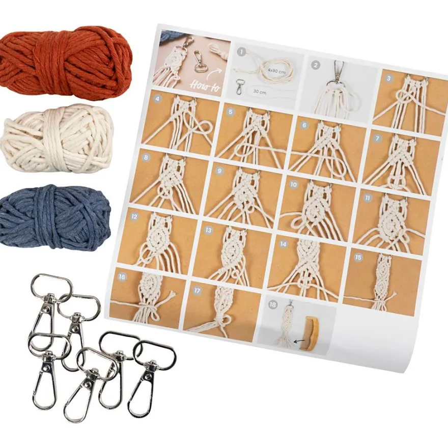 Makramé-paket, mini - Nyckelringar