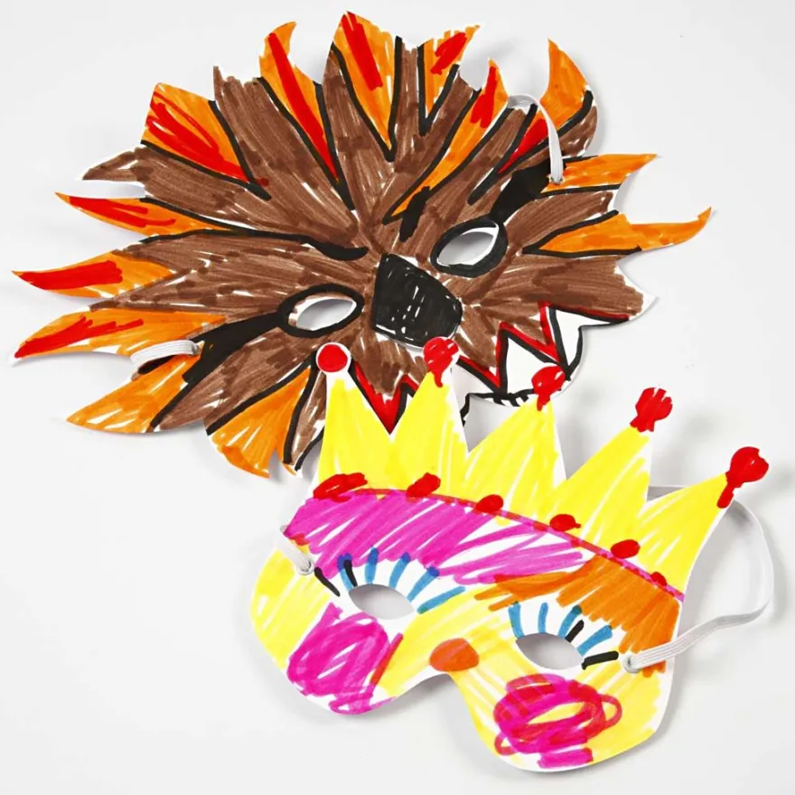Masker i papp, 5 st.