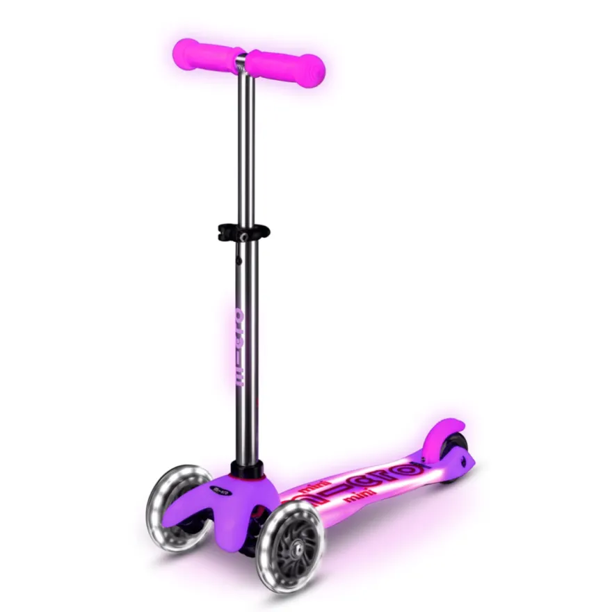 Micro Sparkcykel - Mini Deluxe Glow LED Plus, Rosa
