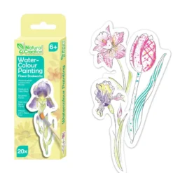 Måla bokmärken m. vatten – blommor, 20 st.
