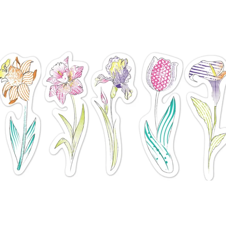 Måla bokmärken m. vatten – blommor, 20 st.