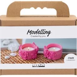 Modelleringskit – blomsterljusstakar, 2 st.