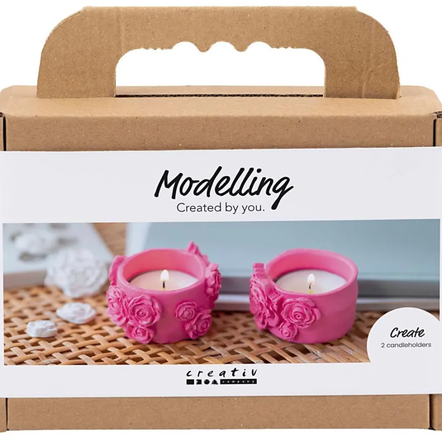 Modelleringskit – blomsterljusstakar, 2 st.