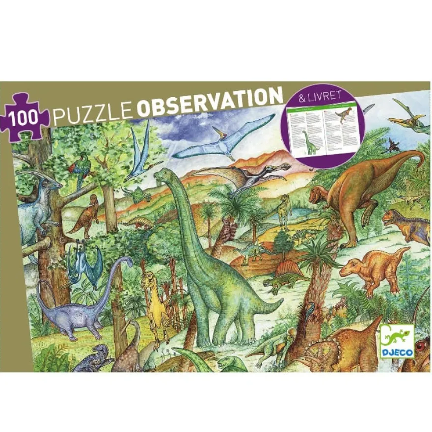 Observationspussel med 100 bitar - Dinosaurie