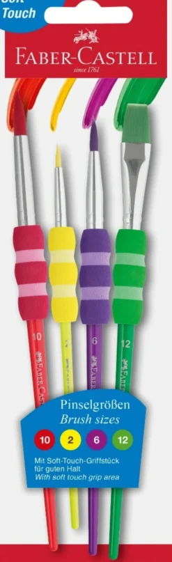 Penselset m. bra grepp, 4 st./4 stl.