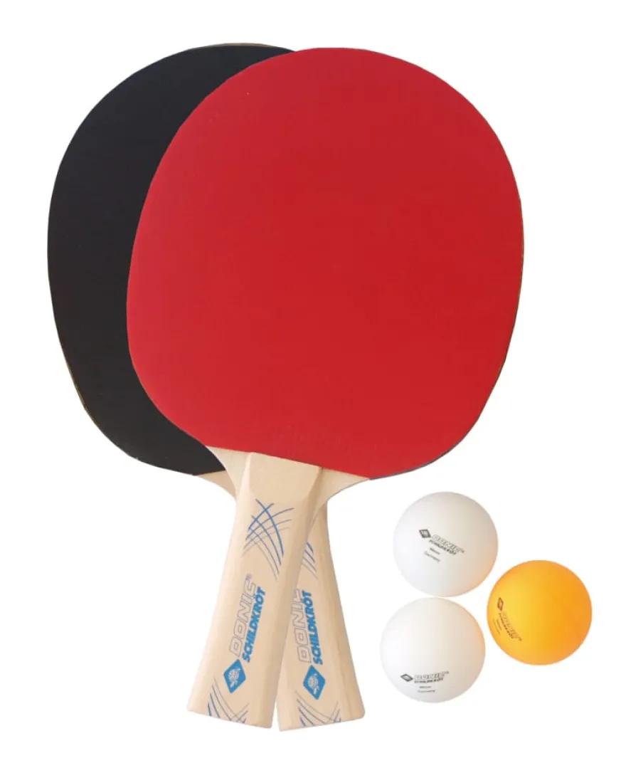 Pingis-set med 2 rack+3 bollar