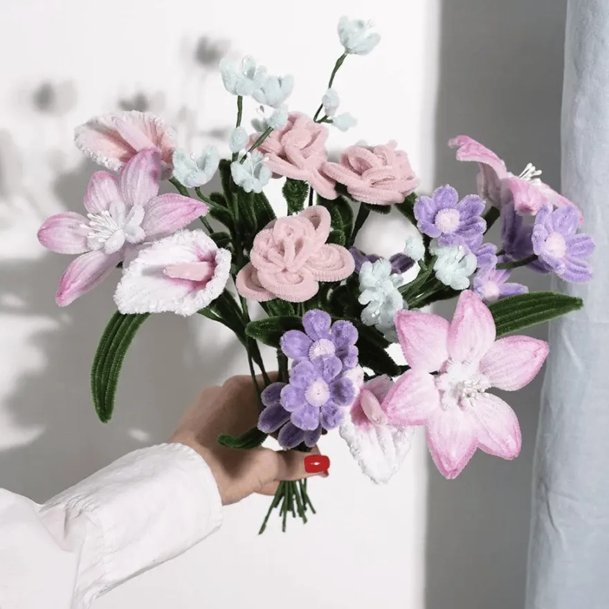 Piprensarblommor - Pastell-buket